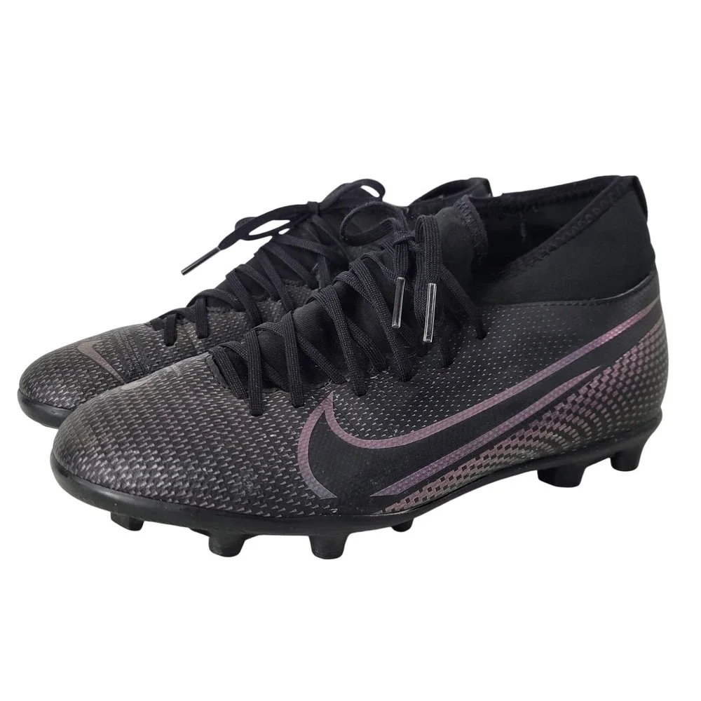 Nike‎ 4.5Y Mercurial Superfly 7 Academy MG Black Violet Soccer Cleats AT8150-010